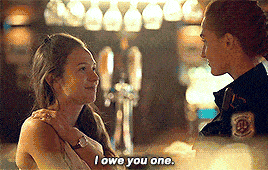 “I owe you one.”不是“我欠你个东西”！不要理解错了哦！