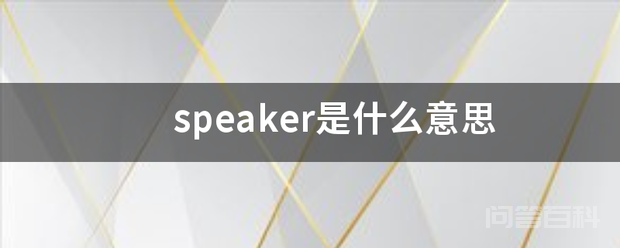 speaker是什么意思