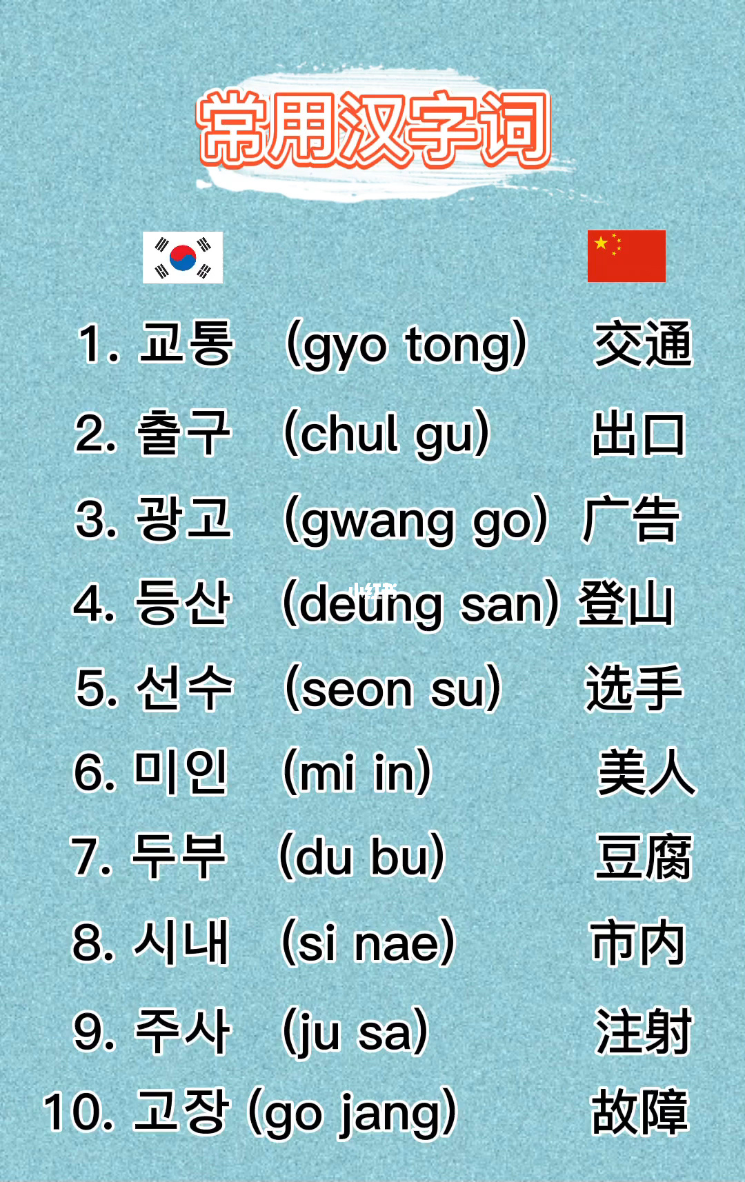 韩语入门学习，自学韩语单词汉字词含义的讲解