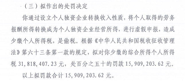 一私募风控负责人两年报酬近1亿偷税超3000万，遭深圳市税务局重罚