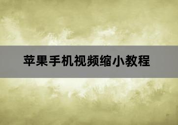 <strong>苹果手机</strong>视频缩小教程