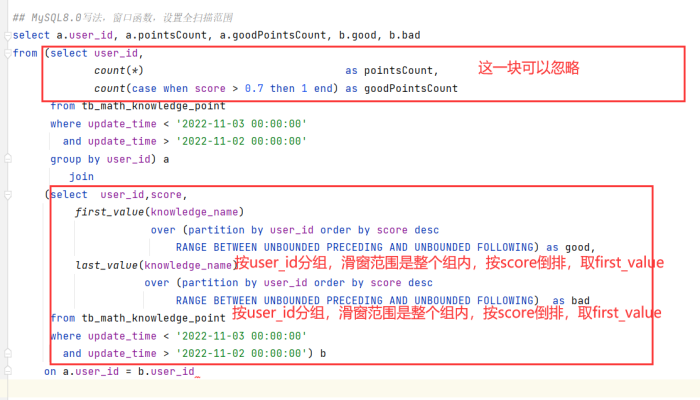 MySQL窗口函数